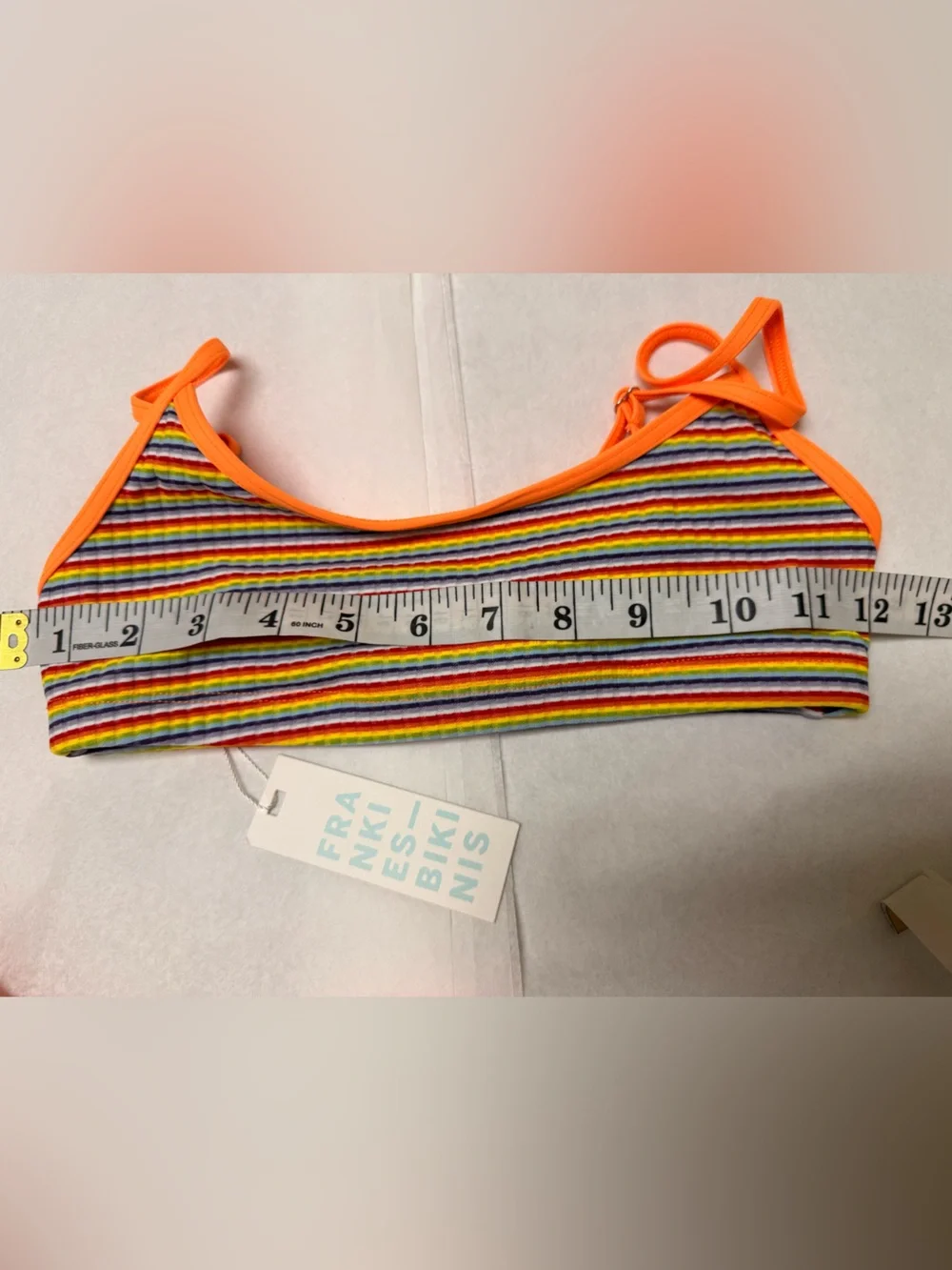NWT 🔶Frankie's Bikinis Orange-Trim Striped Two-Piece Bikini Set 🟠